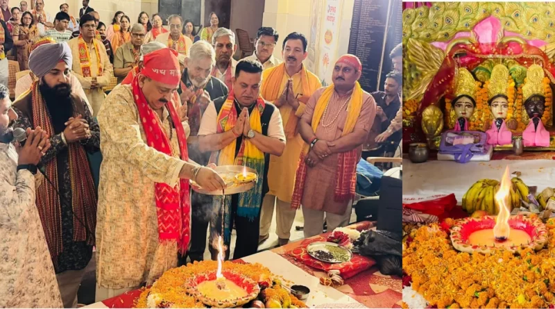 काशीपुर द्रोणासागर के केडीएफ पार्क में नवदुर्गा महोत्सव 2026 की शुभारम्भ